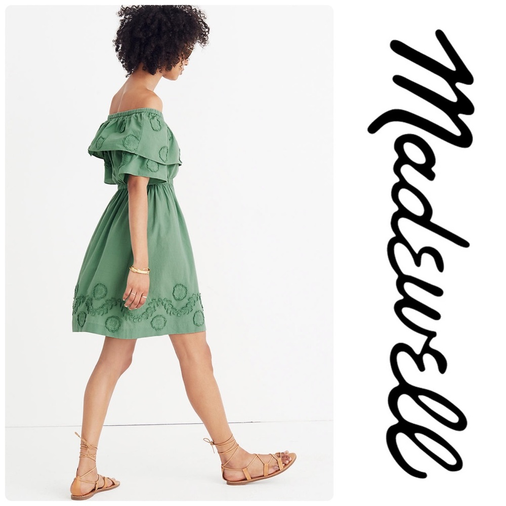 Madewell Appliquéd Off-the-Shoulder Dress - Picture 2 of 4